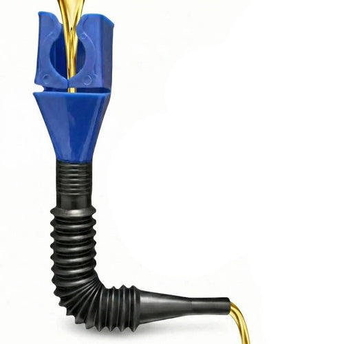 Flexible Hose Oil Funnel with Wide Mouth and Locking Clip