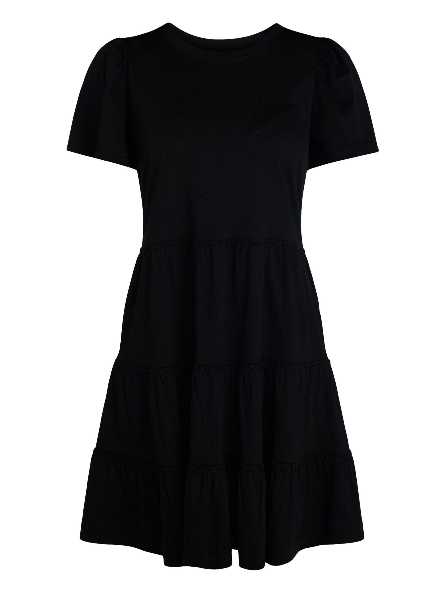 Time and Tru Women's and Women’s Plus Cotton Swing Dress with Short Sleeves, Sizes XS-4X - Image 7