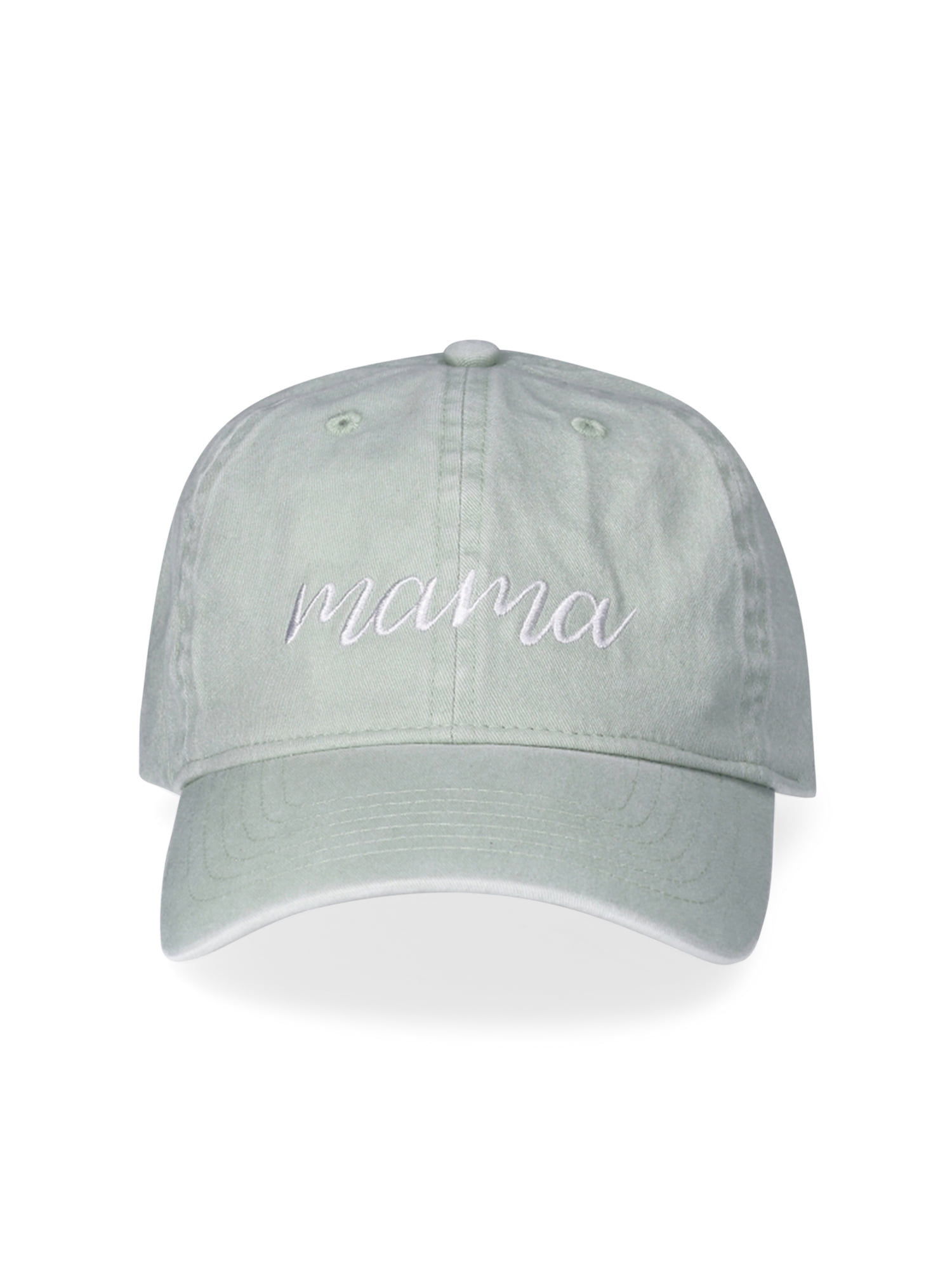 Time and Tru Women's Cotton Twill Mama Baseball Hat, Mint Garden - Image 2