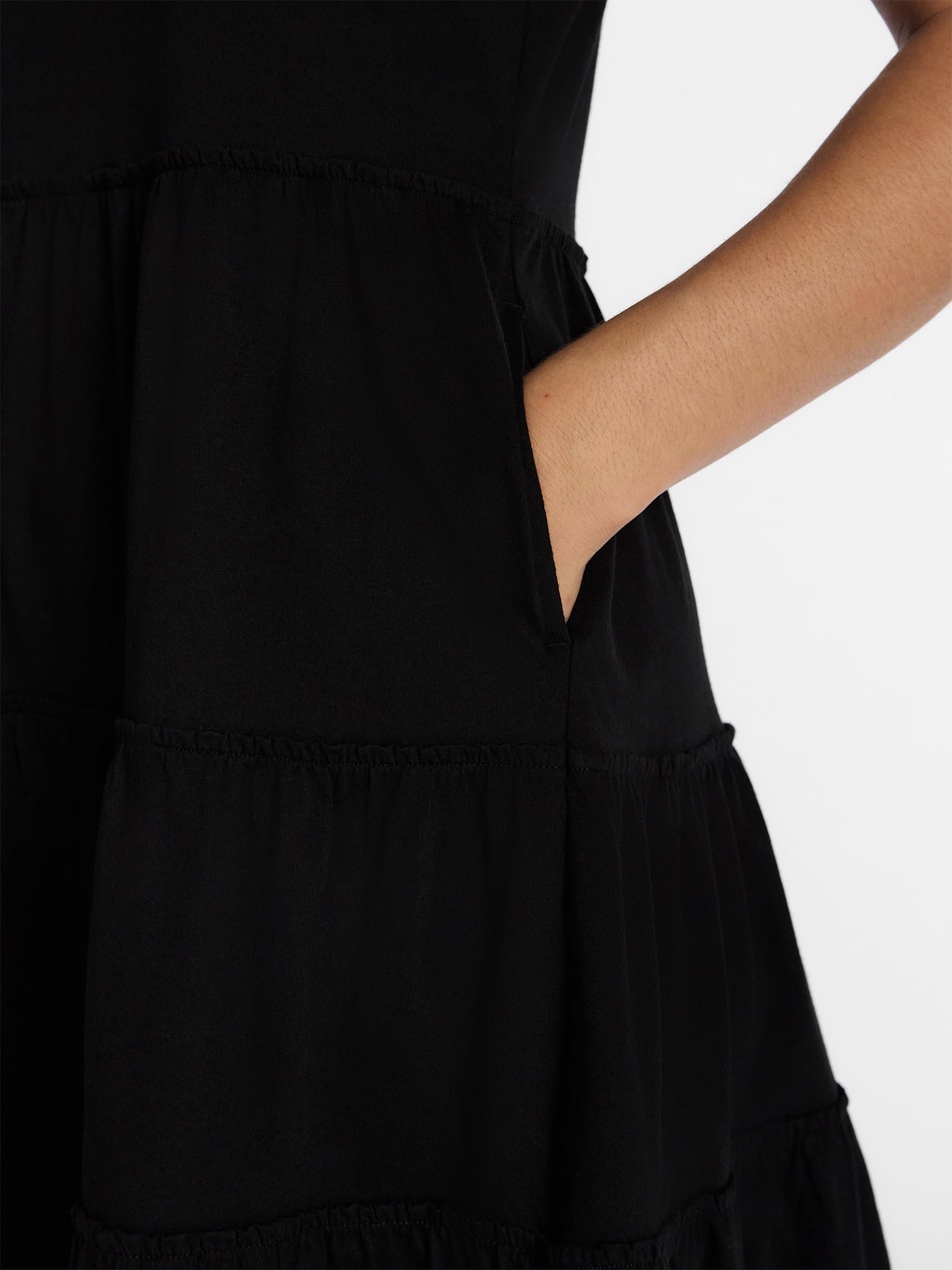 Time and Tru Women's and Women’s Plus Cotton Swing Dress with Short Sleeves, Sizes XS-4X - Image 5