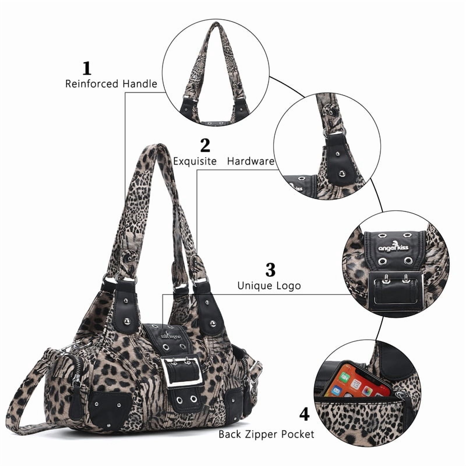 Angelkiss Purse for Women PU Wallet With Adjustable Shoulder Strap Crossbody Bag Single Satchel Handbags Hobo Bag - Image 4