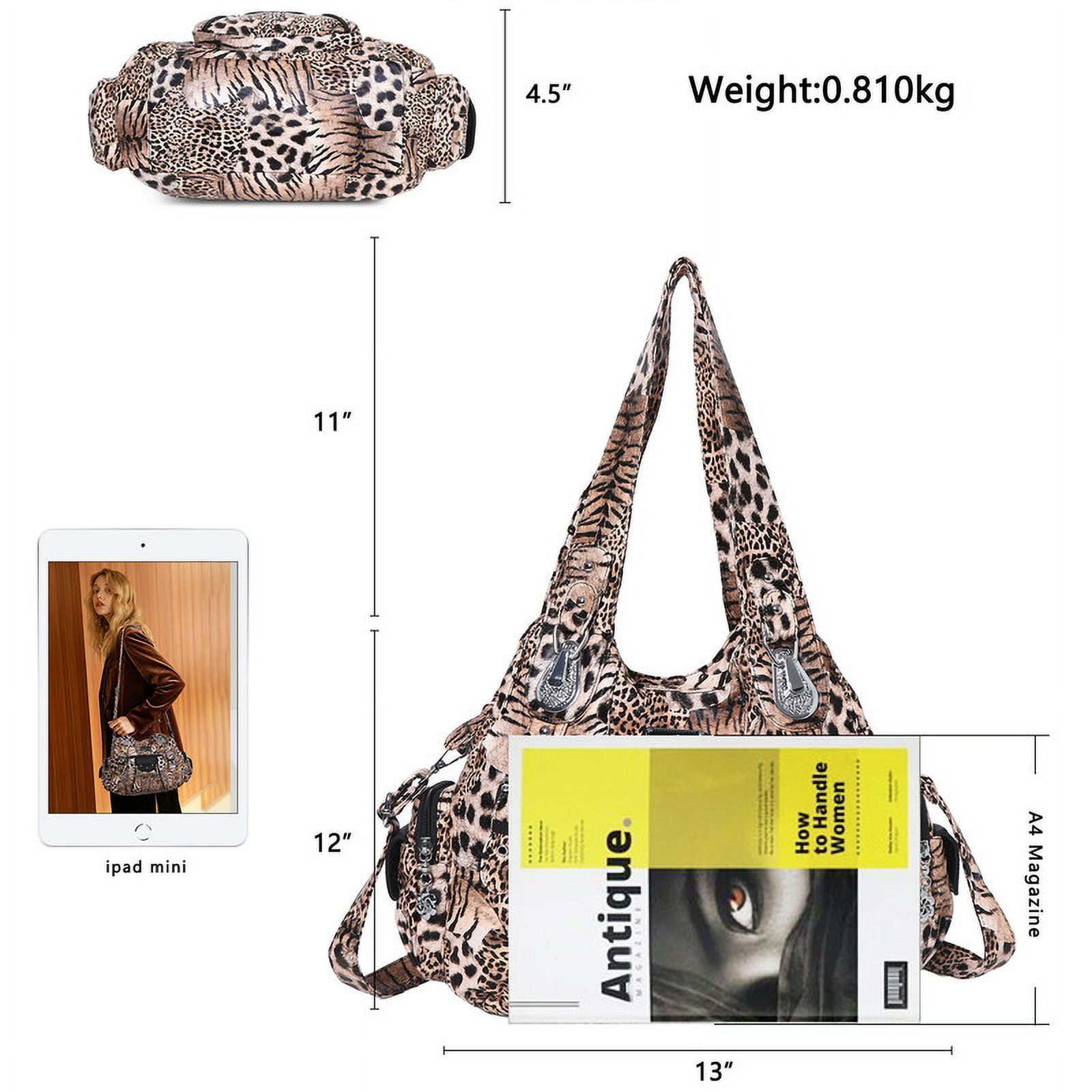 Angel Kiss for Women Large capacity Vegan Leather wallet and Handbags Crossbody Purses Multi pocket shoulder bag - Image 2