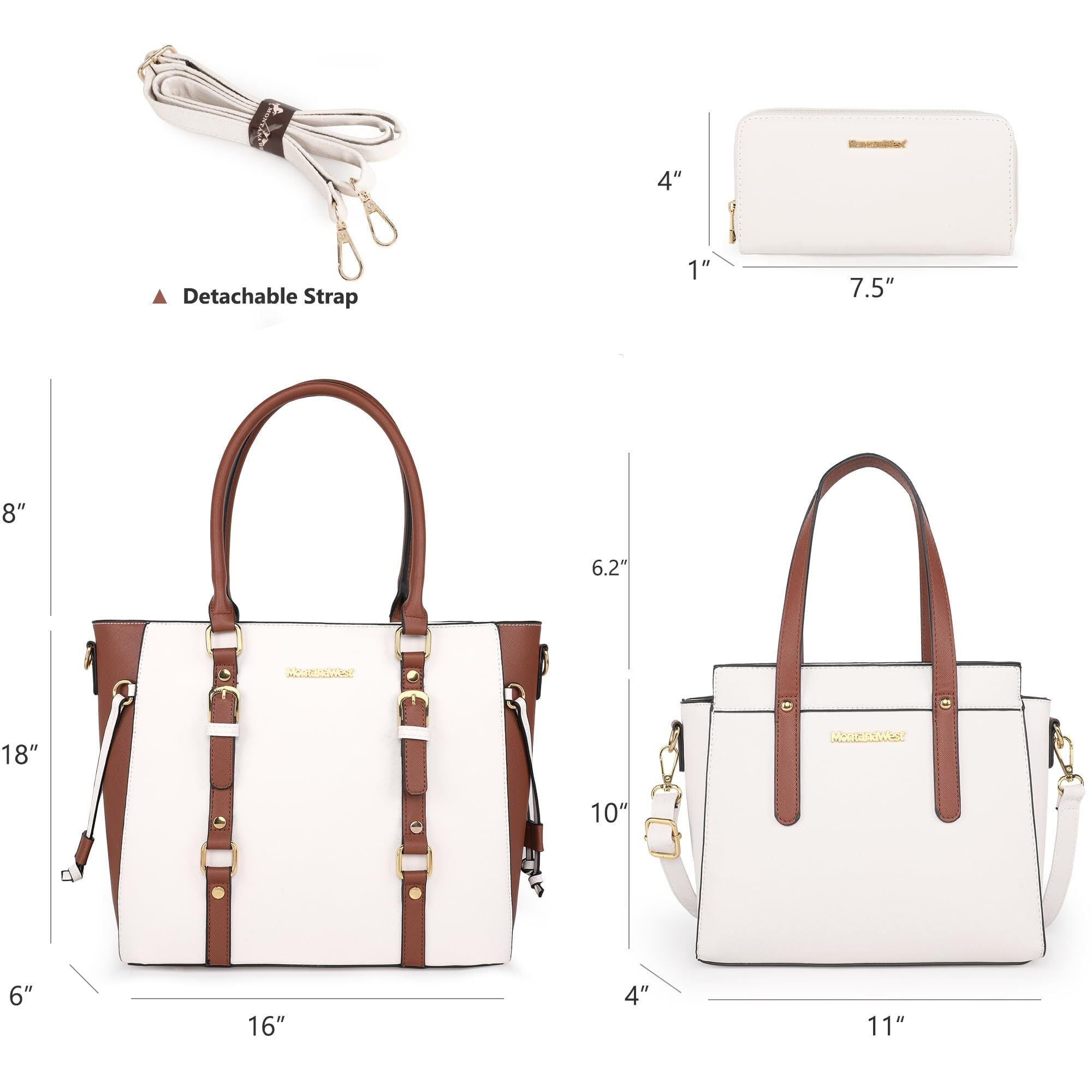 Montana West 3PCS Purses for Women Tote Bag and Wallet Set Shoulder Satchel Handbags - Image 4