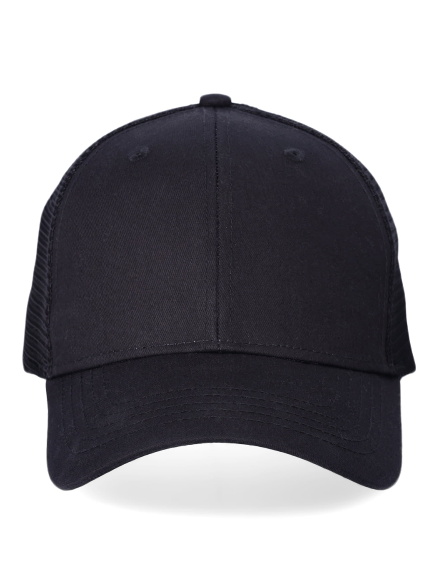 George Men's Cotton Twill Mesh Back Baseball Cap, Black/Black - Image 3