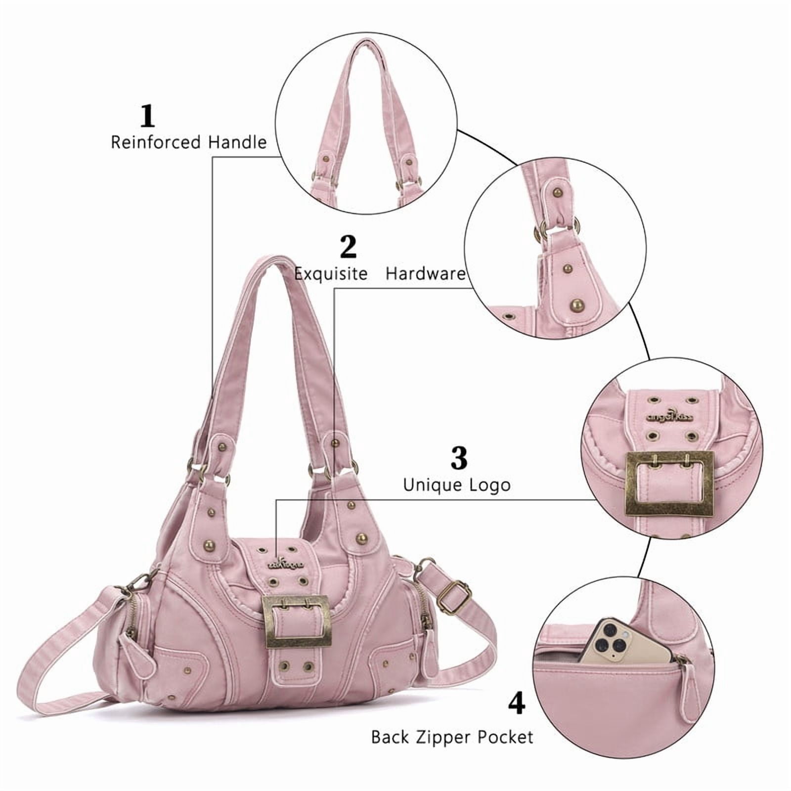 Angelkiss Purse for Women PU Wallet With Adjustable Shoulder Strap Crossbody Bag Single Satchel Handbags Hobo Bag - Image 4