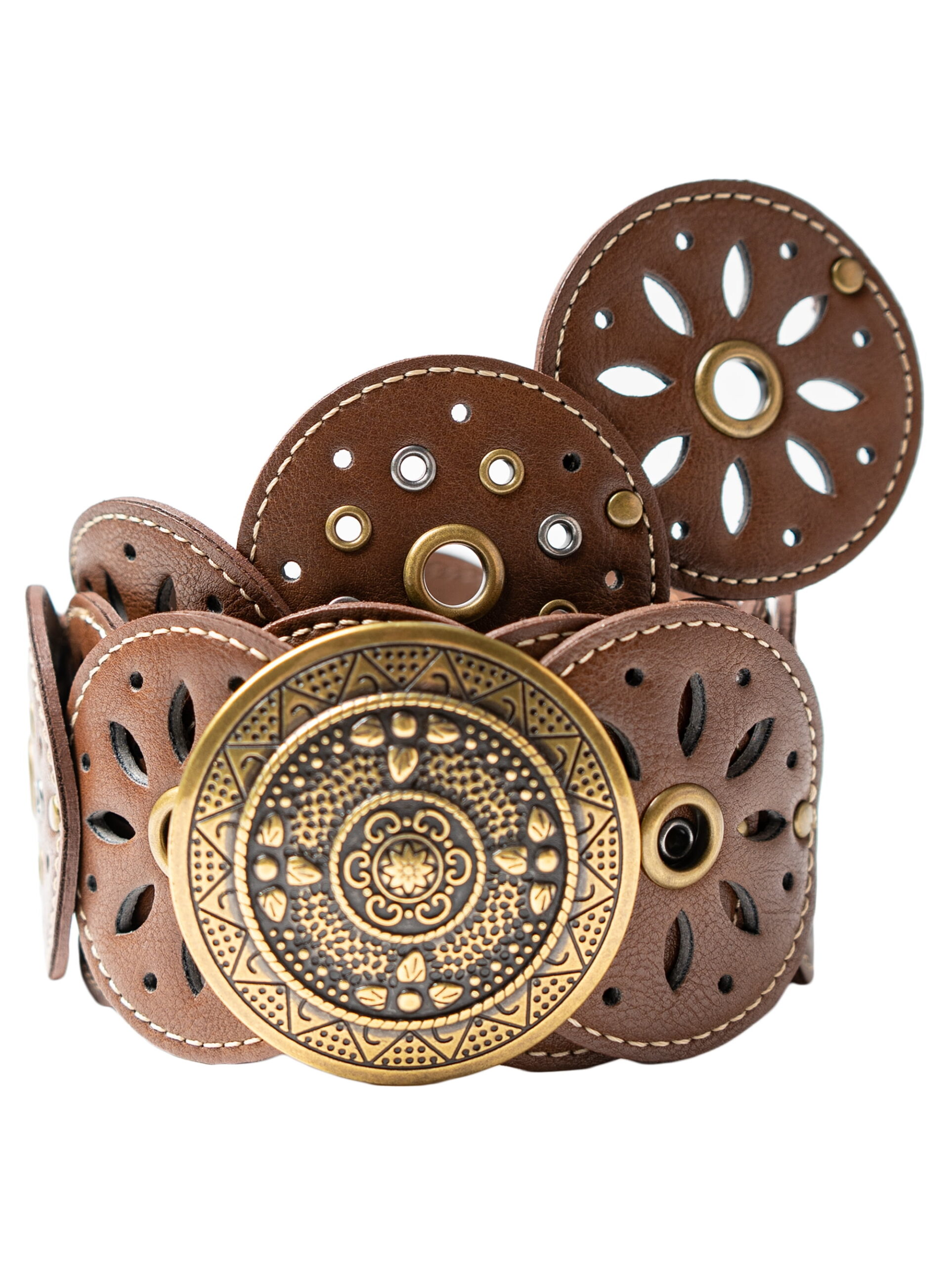 No Boundaries Women's Boho Concho Belt, Brown - Image 2