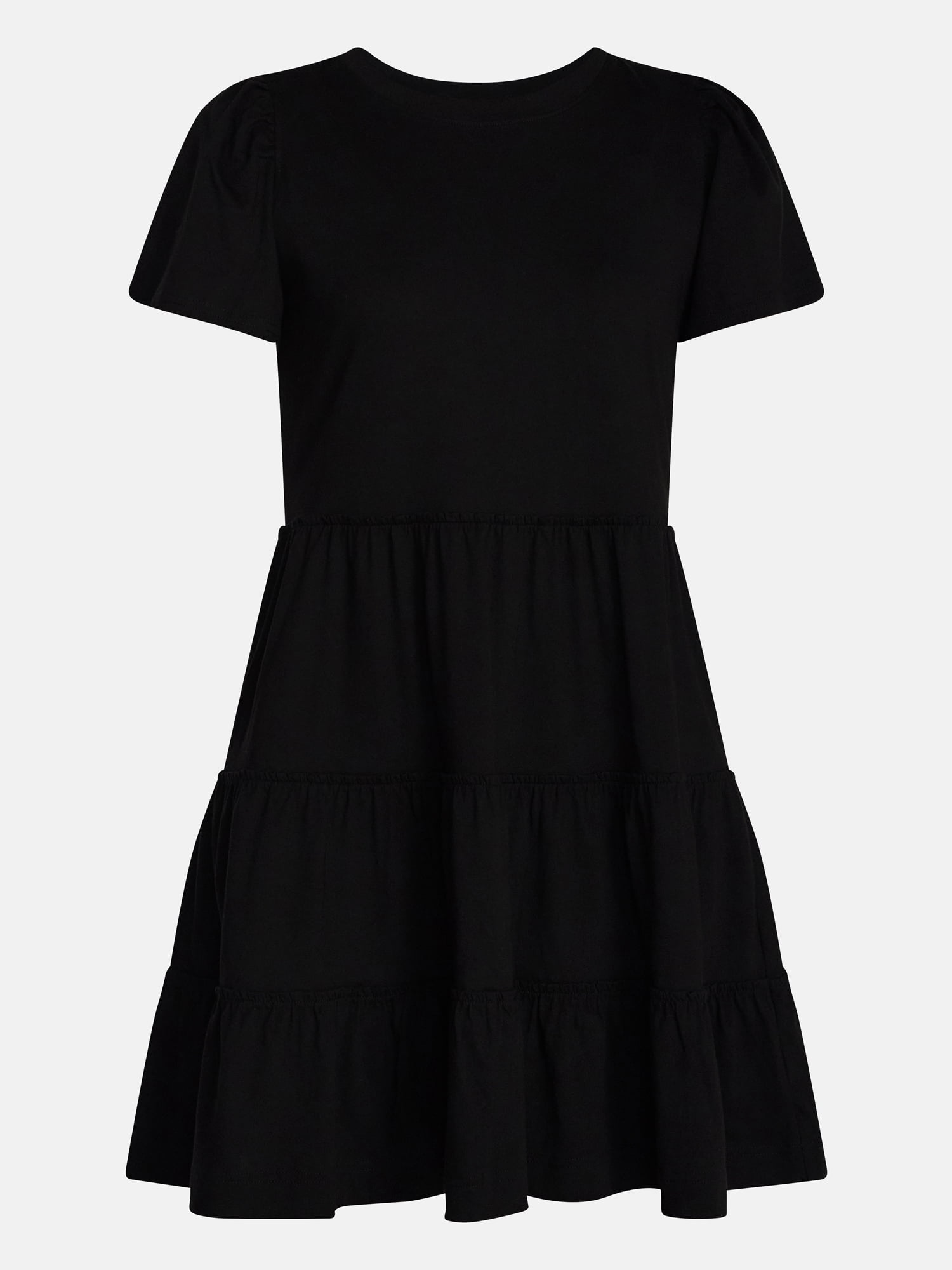 Time and Tru Women's and Women’s Plus Cotton Swing Dress with Short Sleeves, Sizes XS-4X - Image 6