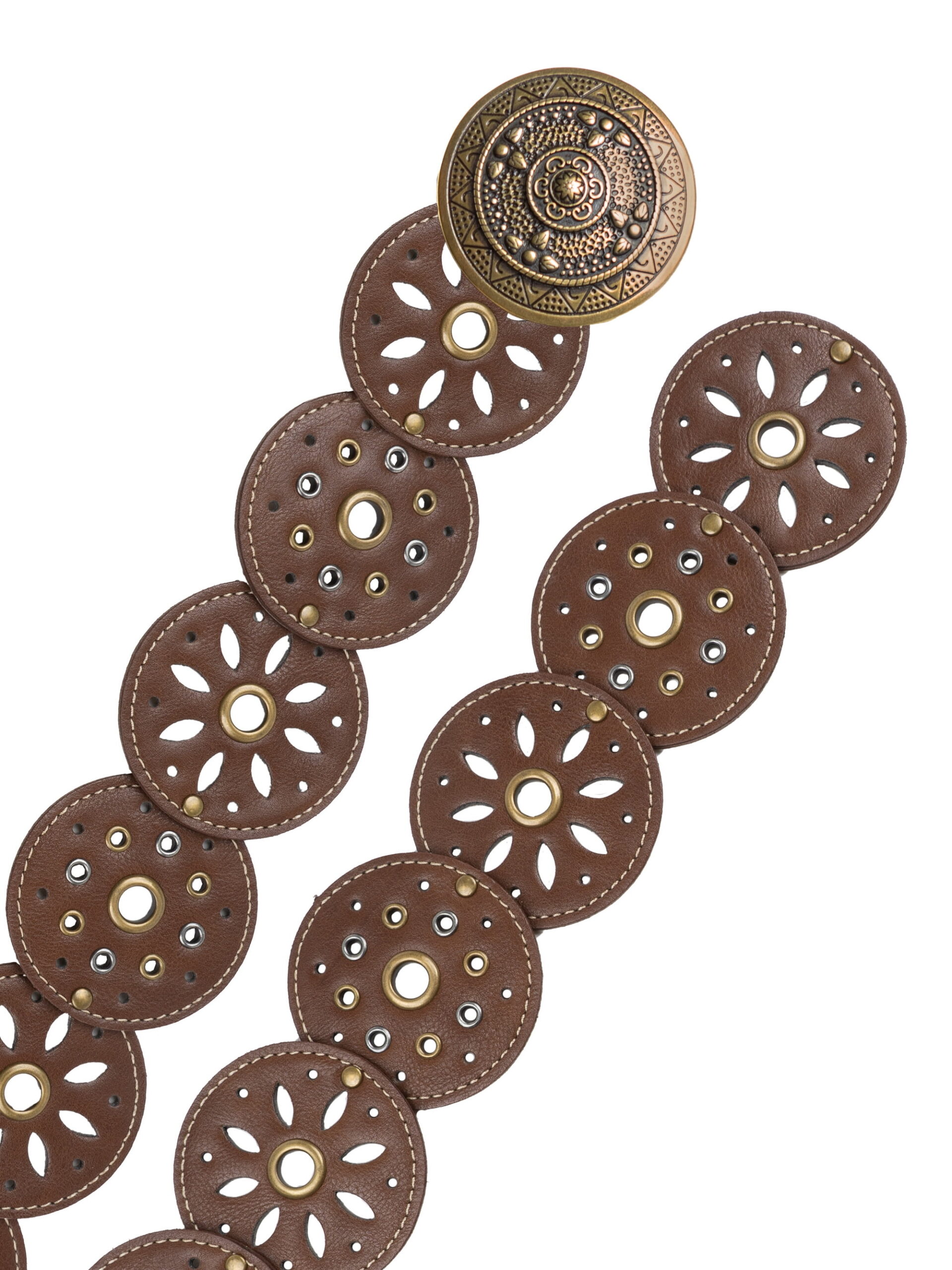 No Boundaries Women's Boho Concho Belt, Brown - Image 3