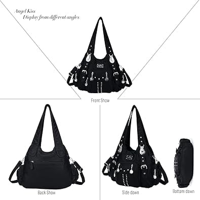Angel Kiss for Women Large capacity Vegan Leather wallet and Handbags Crossbody Purses Multi pocket shoulder bag - Image 2