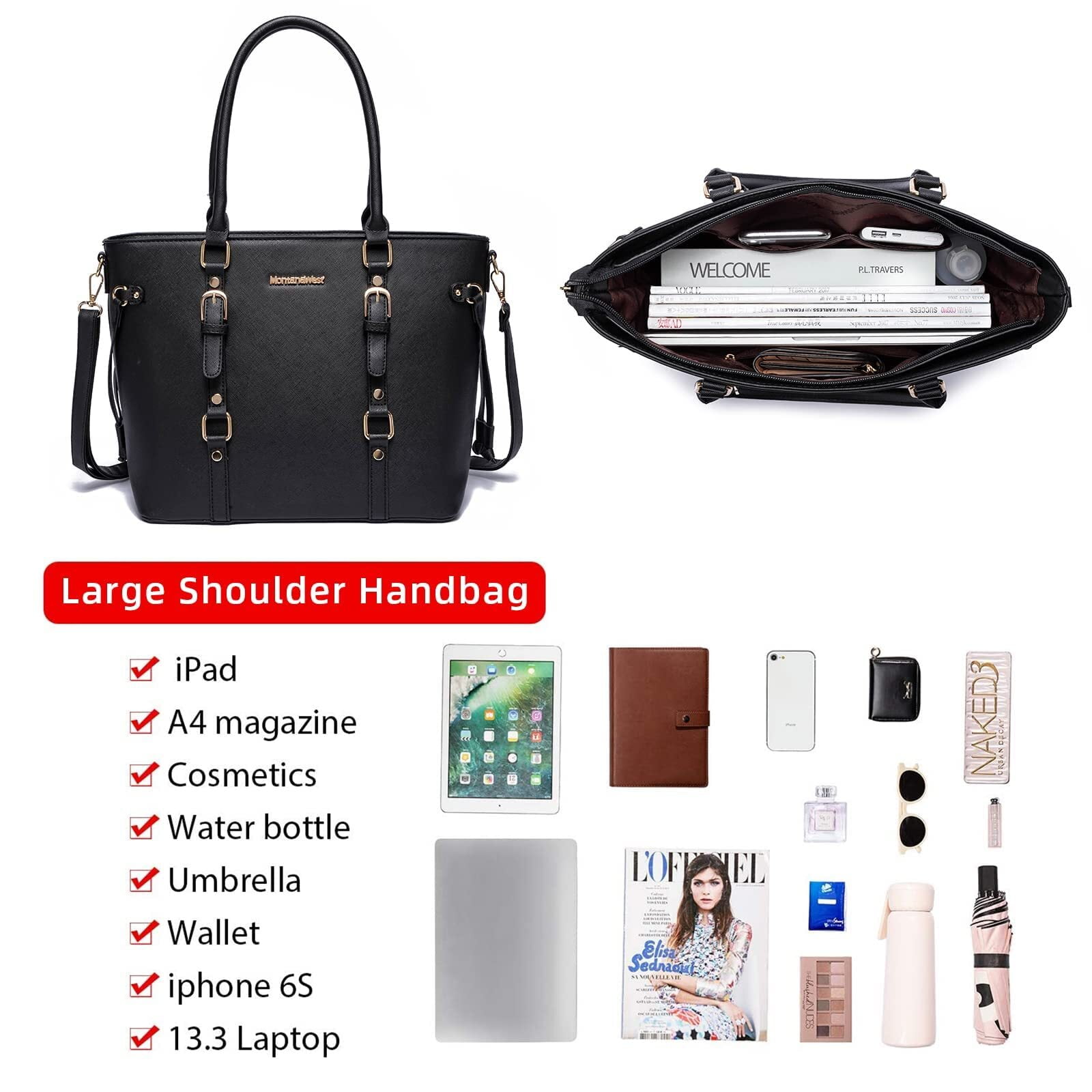 Montana West 3PCS Purses for Women Tote Bag and Wallet Set Shoulder Satchel Handbags - Image 3