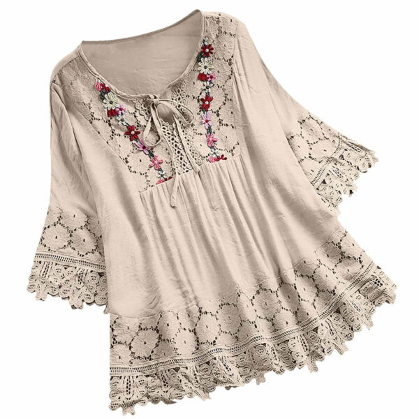 Aoujea Women's Plus Size Tops Short Sleeve Shirts Lace Pleated Tunic Causal Tee Blouses Women Tops 50% Off Clear! S-5XL