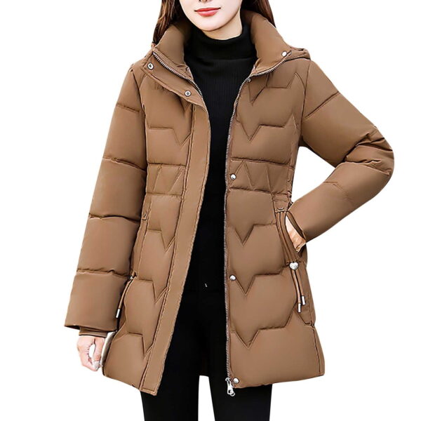 Enjoytime Winter Jackets for Women Casual Solid Color Long Sleeve Hooded Outerwear Fashion Fall Warm Coats Plus Size Clothes Coffee XL