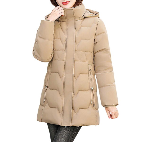 Enjoytime Winter Jackets for Women Casual Solid Color Long Sleeve Hooded Outerwear Fashion Fall Warm Coats Plus Size Clothes Khaki M
