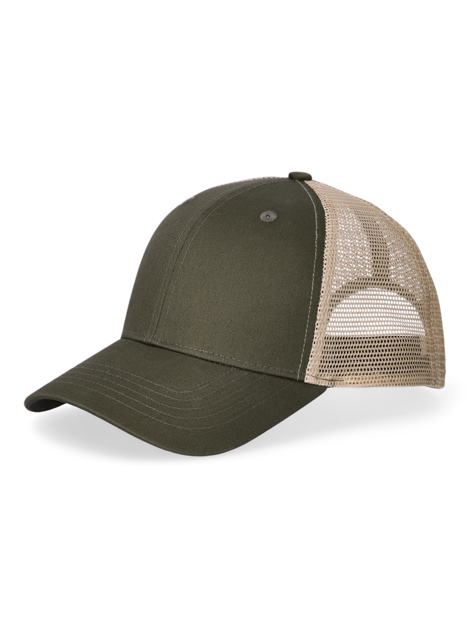 George Men's Cotton Twill Mesh Back Baseball Cap, Olive/Khaki