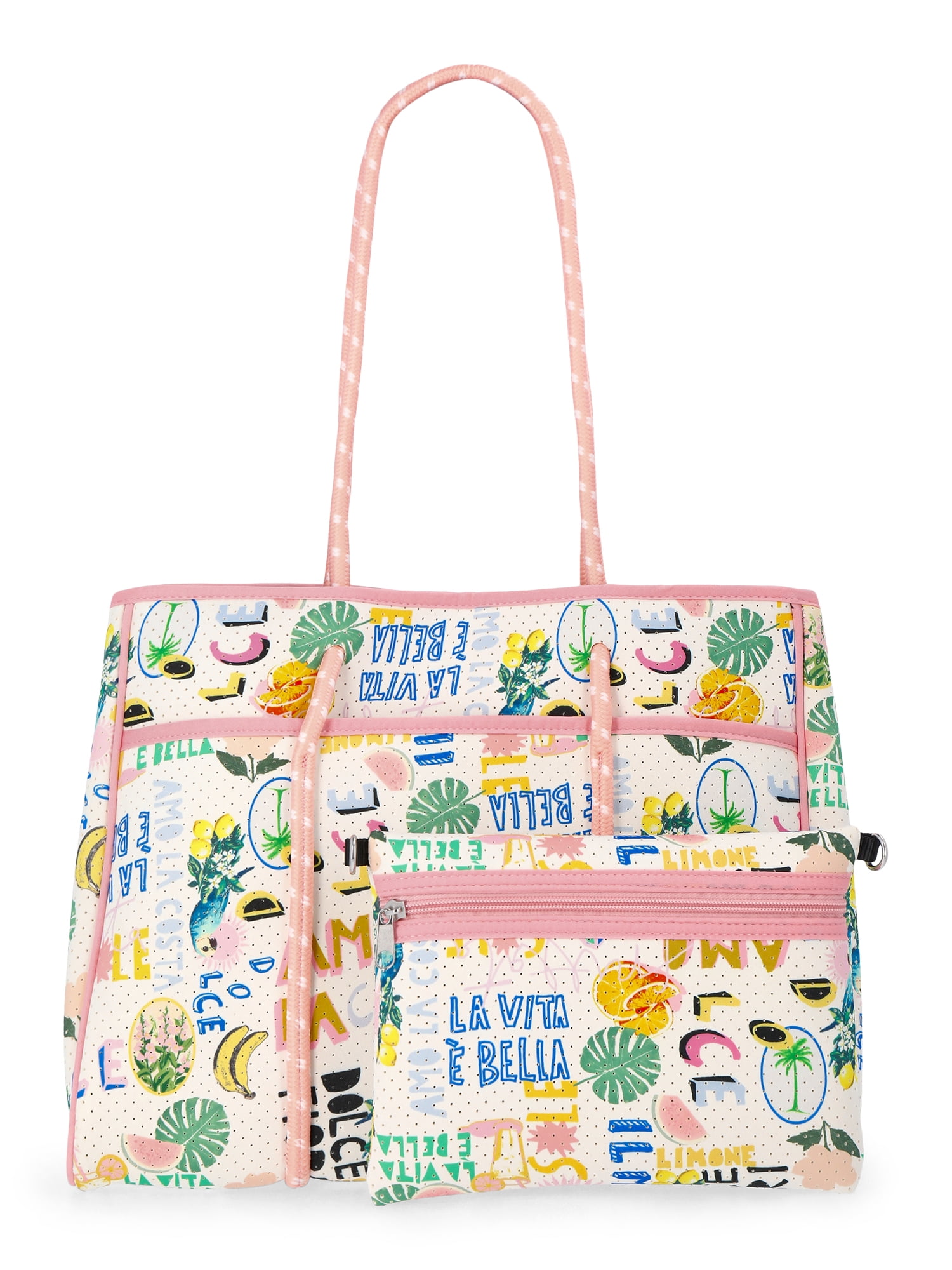No Boundaries Women's Neoprene Beach Tote Bag, Multi