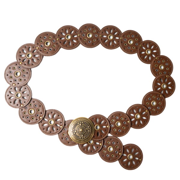 No Boundaries Women's Boho Concho Belt, Brown