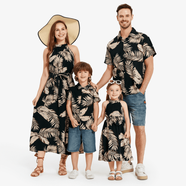 PatPat Family Matching Outfits Mommy and Me Hawaiian Shirt for Men Short-sleeve Caribbean Mens Dress Shirts for Couple，M-XXL