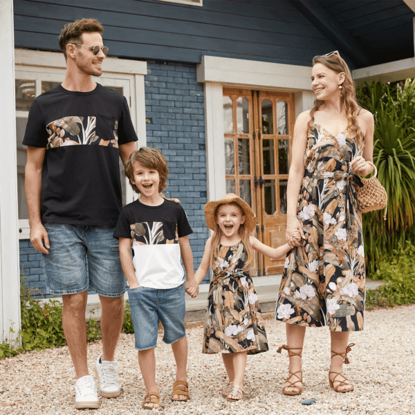 PatPat Family Matching Outfits Women Floral Summer Dress Mommy and Me Dresses Sleeveless Casual Vacation Wear, Brown, Women S