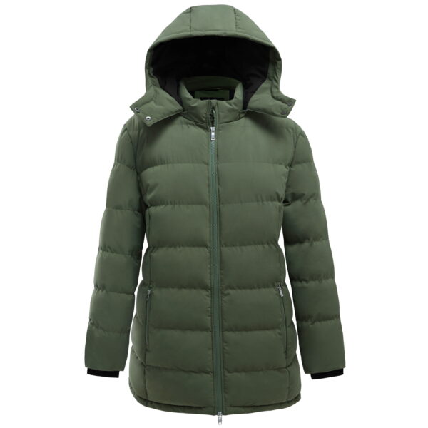 Soularge Women's Plus Size Puffer Jacket Quilted Winter Coat Thicken Hooded Puffer Jacket Green 4X