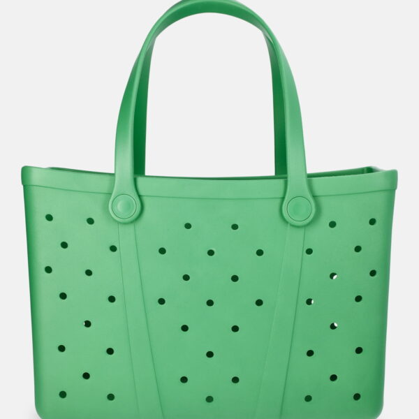 Time and Tru Women's Waterproof EVA Beach Tote Bag, Green