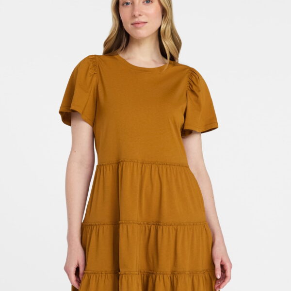 Time and Tru Women's and Women’s Plus Cotton Swing Dress with Short Sleeves, Sizes XS-4X