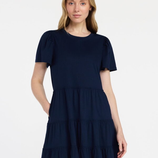 Time and Tru Women's and Women’s Plus Cotton Swing Dress with Short Sleeves, Sizes XS-4X