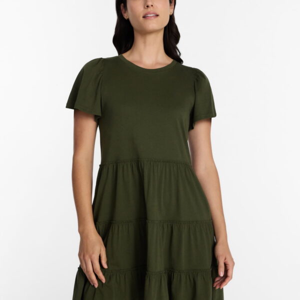 Time and Tru Women's and Women’s Plus Cotton Swing Dress with Short Sleeves, Sizes XS-4X