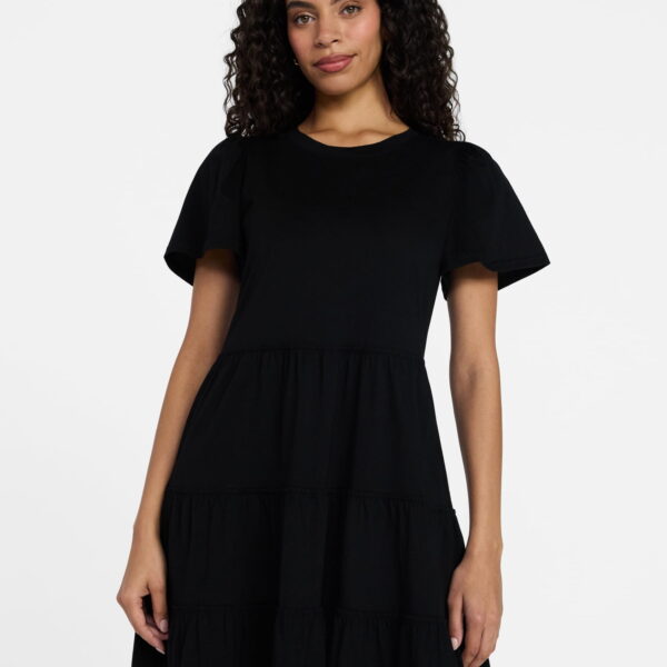 Time and Tru Women's and Women’s Plus Cotton Swing Dress with Short Sleeves, Sizes XS-4X