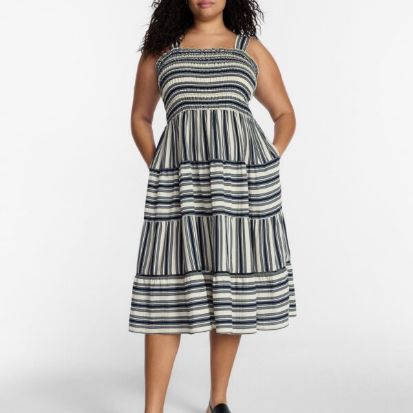 Terra and Sky Women's Plus Sleeveless Midi Tiered Dress, Sizes 0X-5X