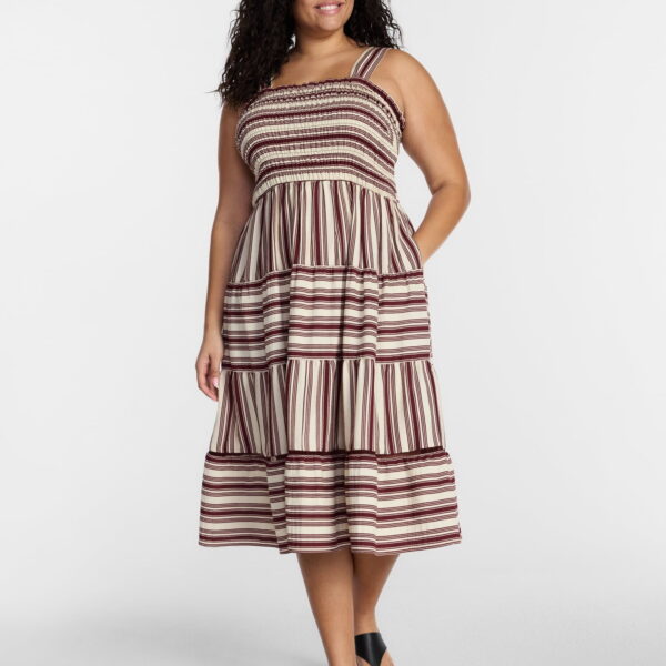 Terra and Sky Women's Plus Sleeveless Midi Tiered Dress, Sizes 0X-5X