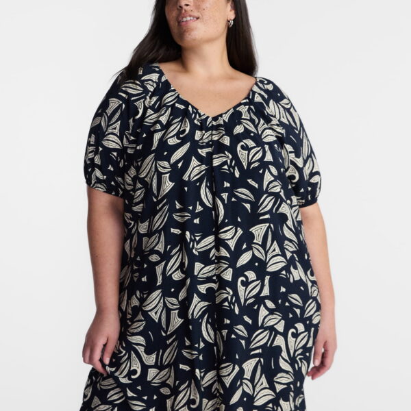 Terra & Sky Women’s Plus V-Neck Mini Dress, Sizes 0X-5X