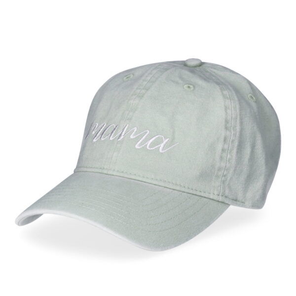 Time and Tru Women's Cotton Twill Mama Baseball Hat, Mint Garden