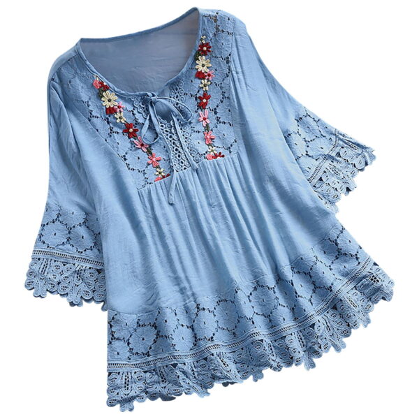 Women's Plus Size Tops Short Sleeve Shirts Lace Pleated Tunic Causal Tee Blouses Women Tops 50% Off Clear! S-5XL