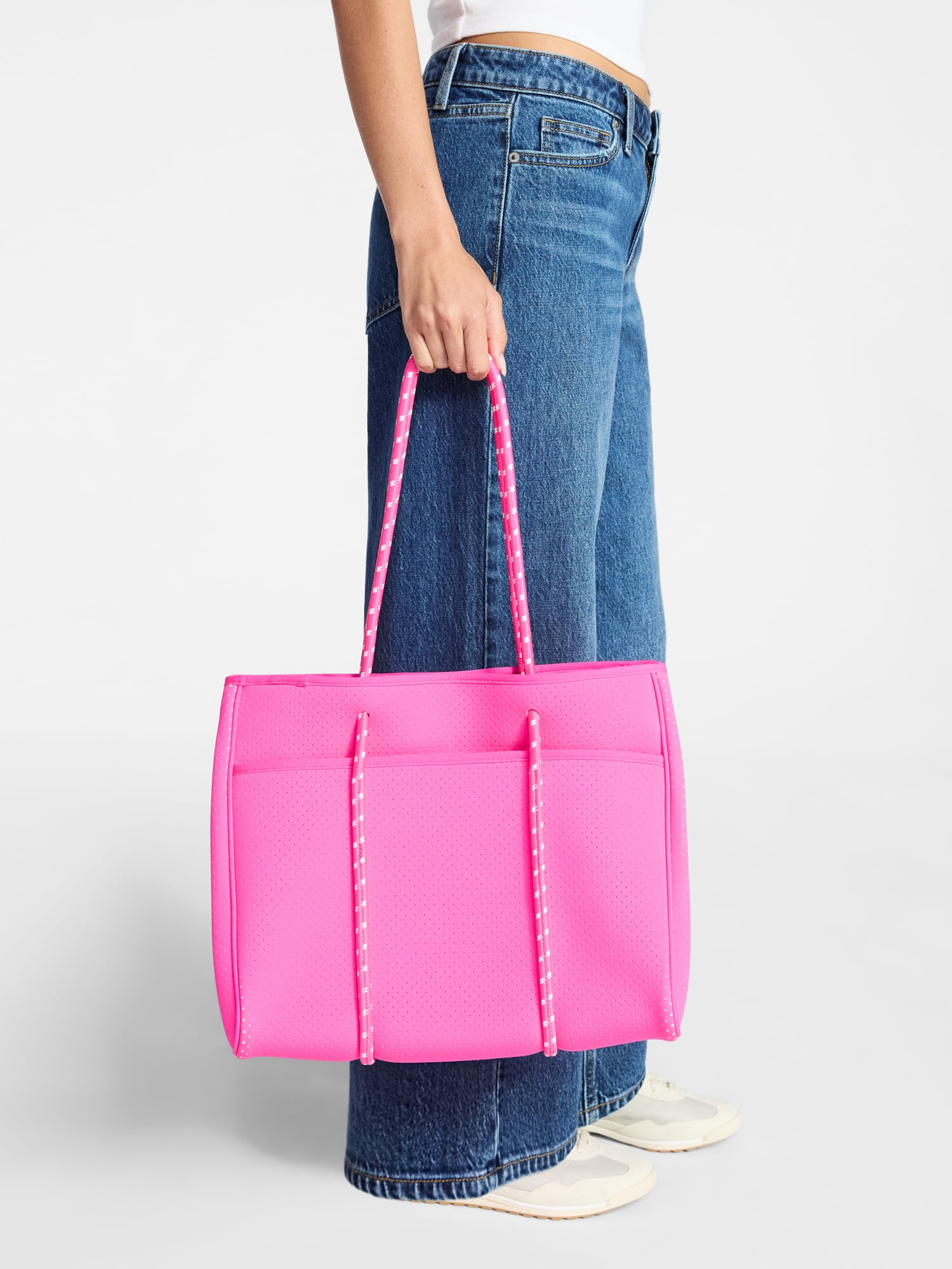 No Boundaries Women's Neoprene Beach Tote Bag, Pink - Image 5