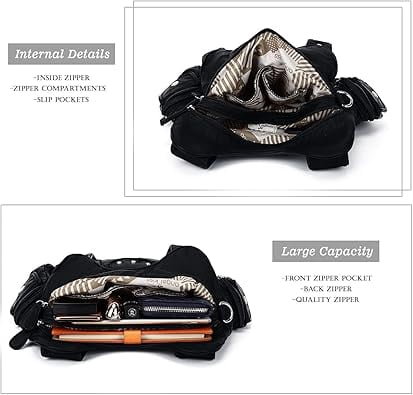Angel Kiss for Women Large capacity Vegan Leather wallet and Handbags Crossbody Purses Multi pocket shoulder bag - Image 3