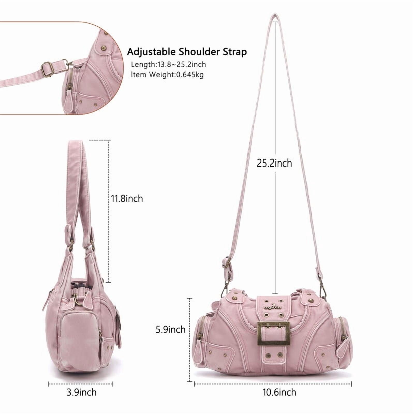 Angelkiss Purse for Women PU Wallet With Adjustable Shoulder Strap Crossbody Bag Single Satchel Handbags Hobo Bag - Image 2