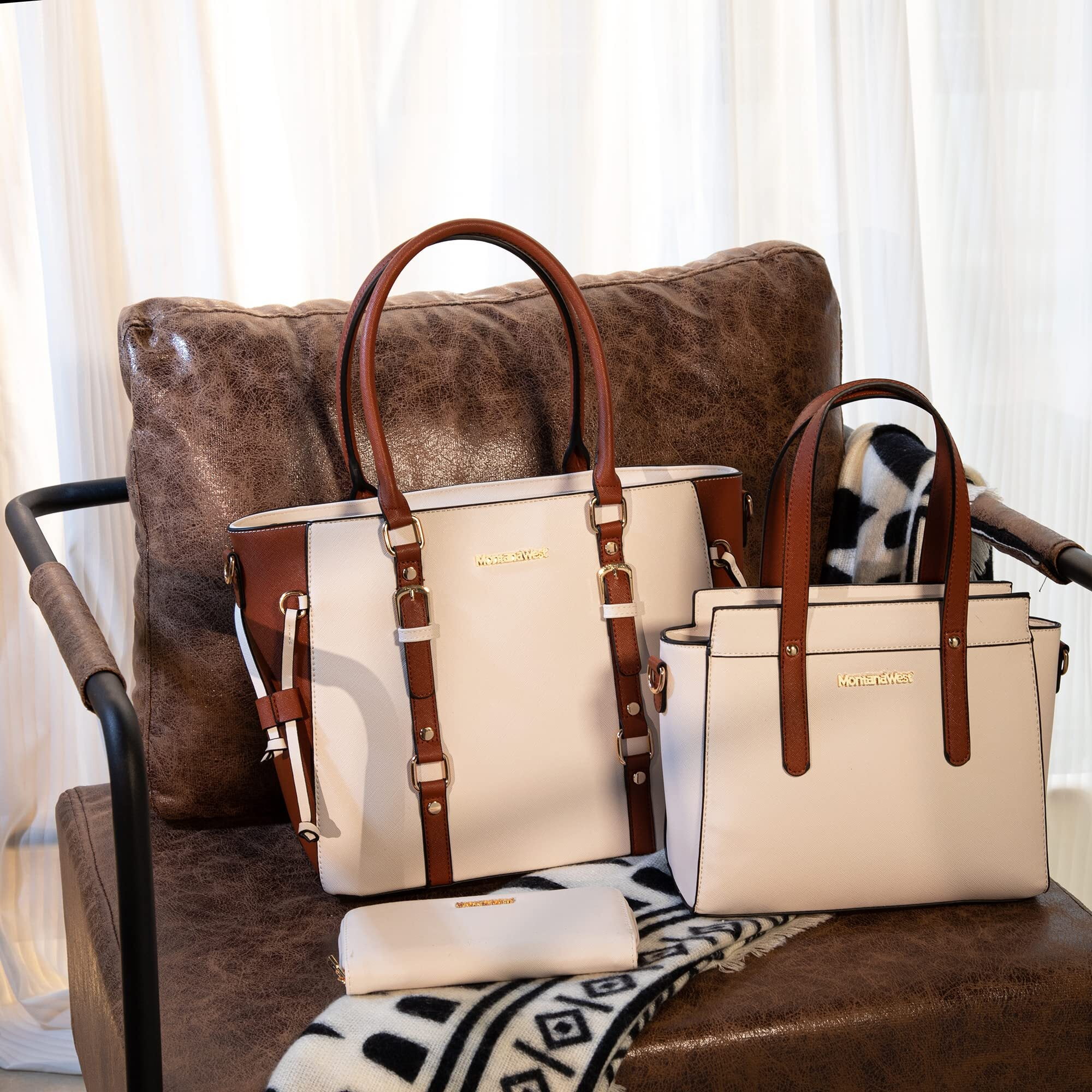 Montana West 3PCS Purses for Women Tote Bag and Wallet Set Shoulder Satchel Handbags - Image 2