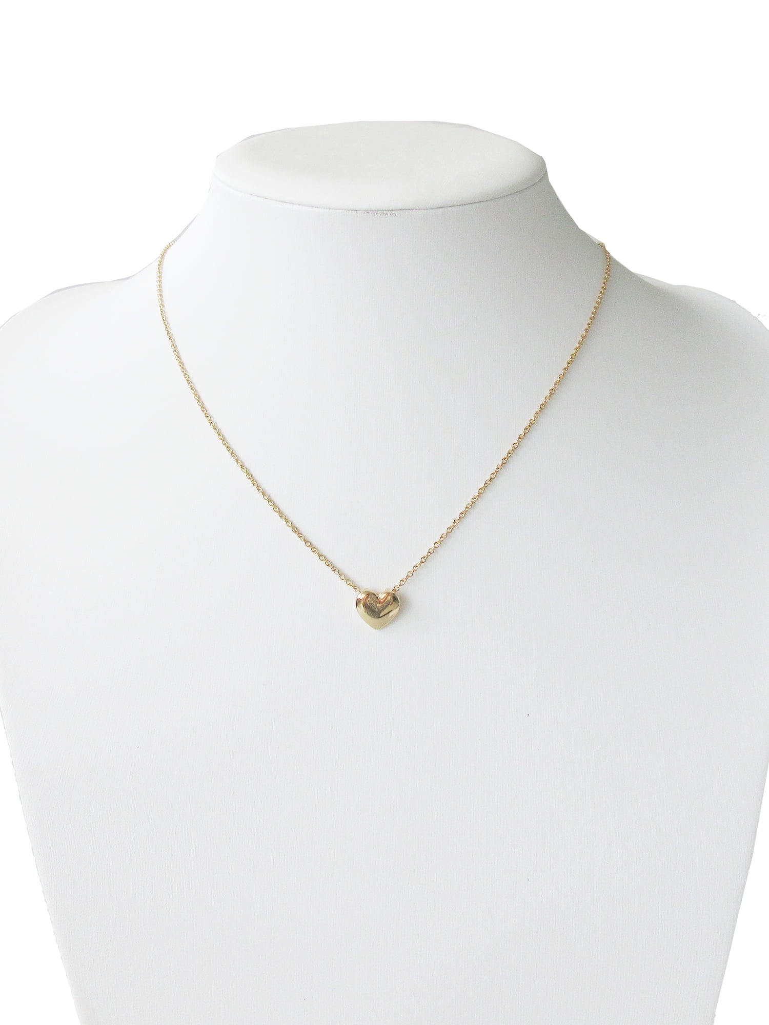 Time and Tru Women's Gold Tone Heart Pendant Necklace 18" with Extender - Image 3