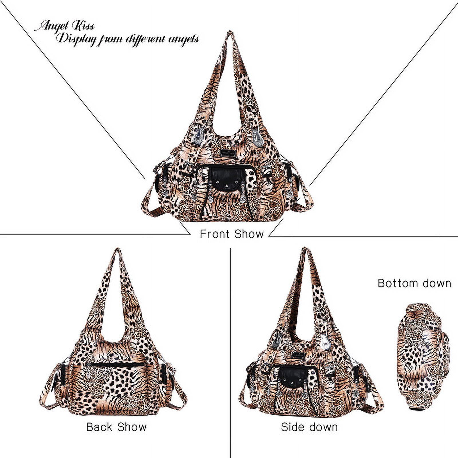 Angel Kiss for Women Large capacity Vegan Leather wallet and Handbags Crossbody Purses Multi pocket shoulder bag - Image 4