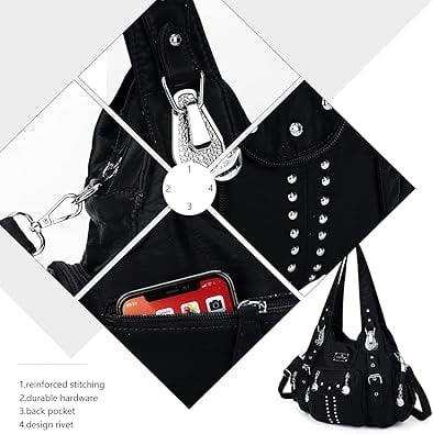 Angel Kiss for Women Large capacity Vegan Leather wallet and Handbags Crossbody Purses Multi pocket shoulder bag - Image 4