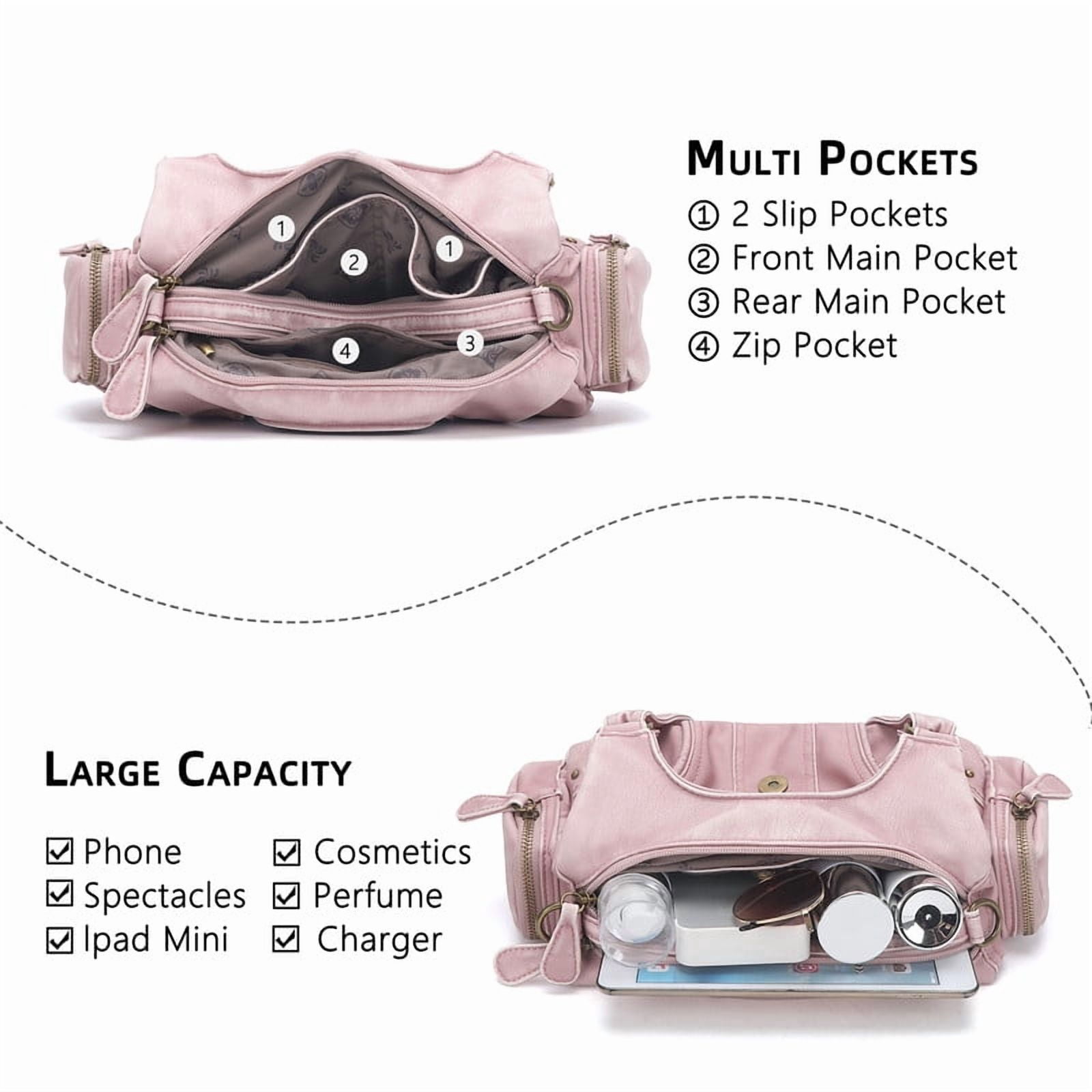 Angelkiss Purse for Women PU Wallet With Adjustable Shoulder Strap Crossbody Bag Single Satchel Handbags Hobo Bag - Image 3