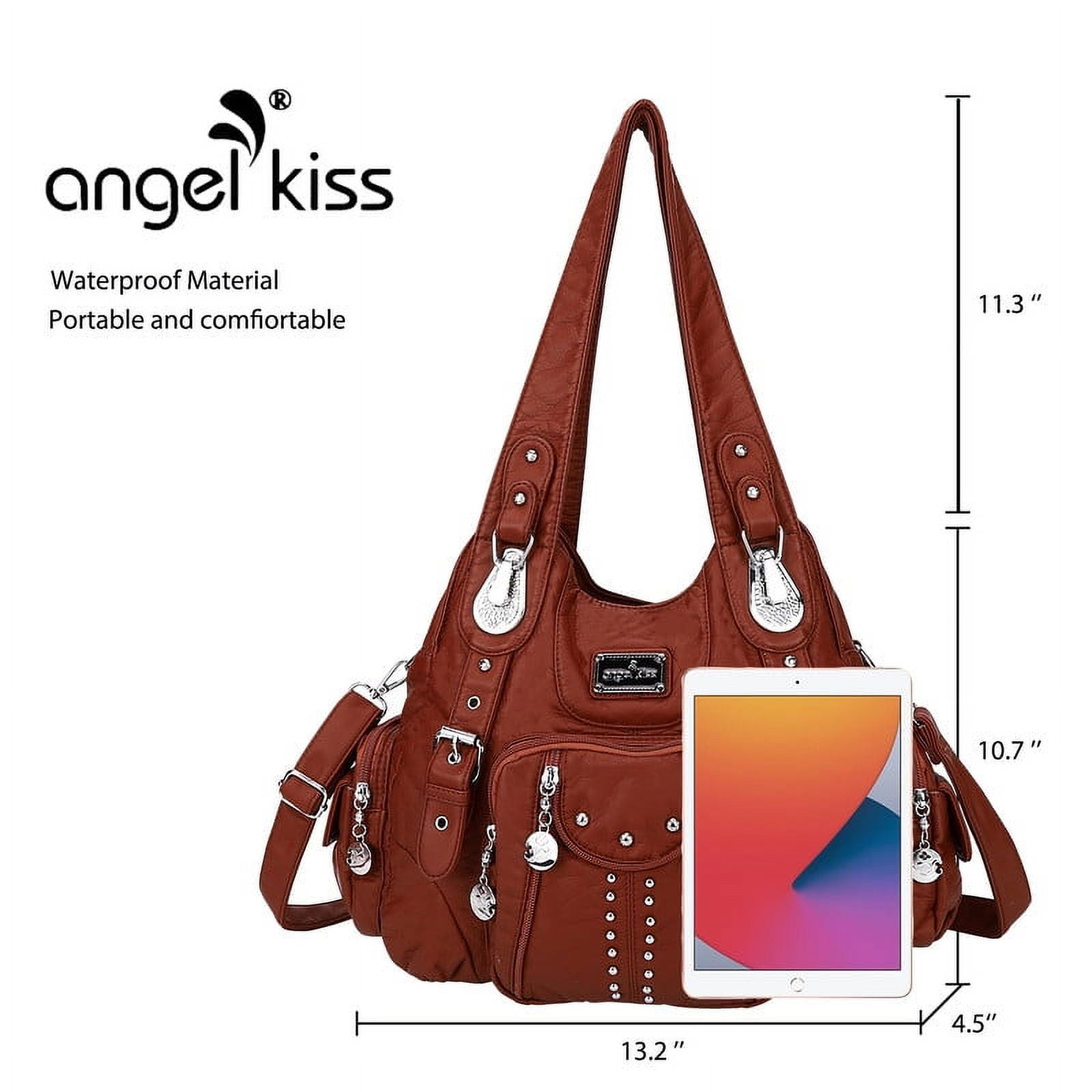 Angel Kiss for Women Large capacity Vegan Leather wallet and Handbags Crossbody Purses Multi pocket shoulder bag - Image 2