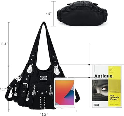Angel Kiss for Women Large capacity Vegan Leather wallet and Handbags Crossbody Purses Multi pocket shoulder bag - Image 5