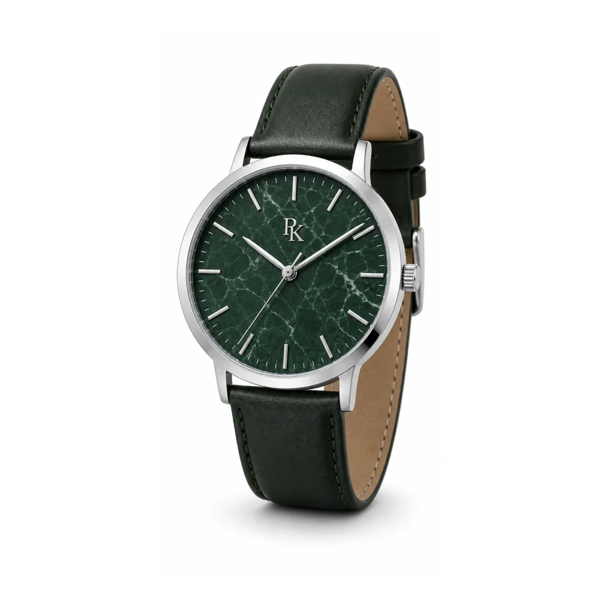 rk-atl-40-grn-mrb-front Royal Kinzy Atelier 40mm Green Marble Watch - Image 2