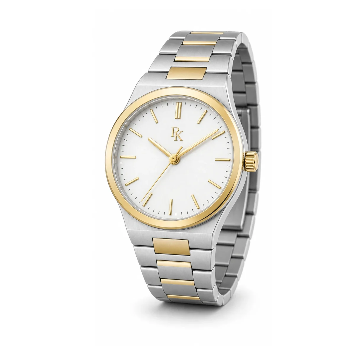 rk-ech-39-wht-ttn-angle Royal Kinzy Echelon 39mm White Two Tone Integrated Watch - Image 3
