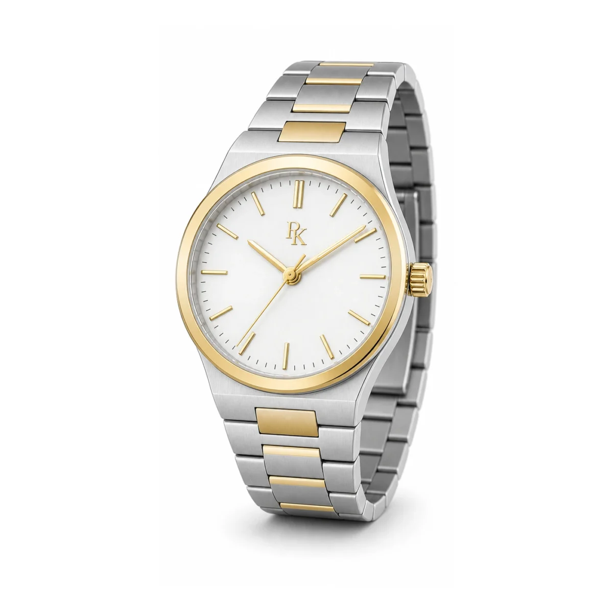 rk-ech-39-wht-ttn-main Royal Kinzy Echelon 39mm White Two Tone Integrated Watch