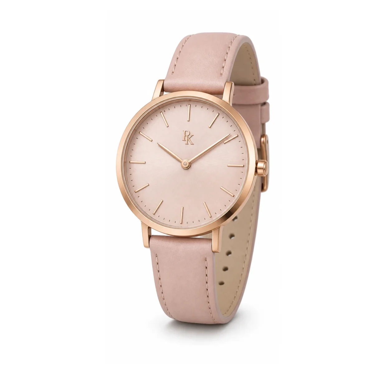 rk-min-34-bls-rse-angle Royal Kinzy Minima 34mm Blush Rose Minimalist Watch - Image 3