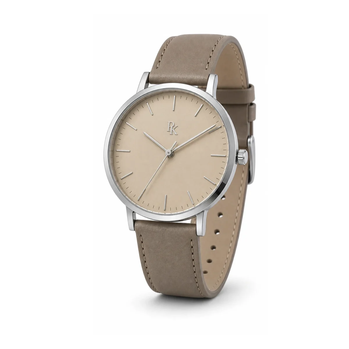 rk-min-40-snd-lth-angle Royal Kinzy Minima 40mm Sand Leather Minimalist Watch - Image 3