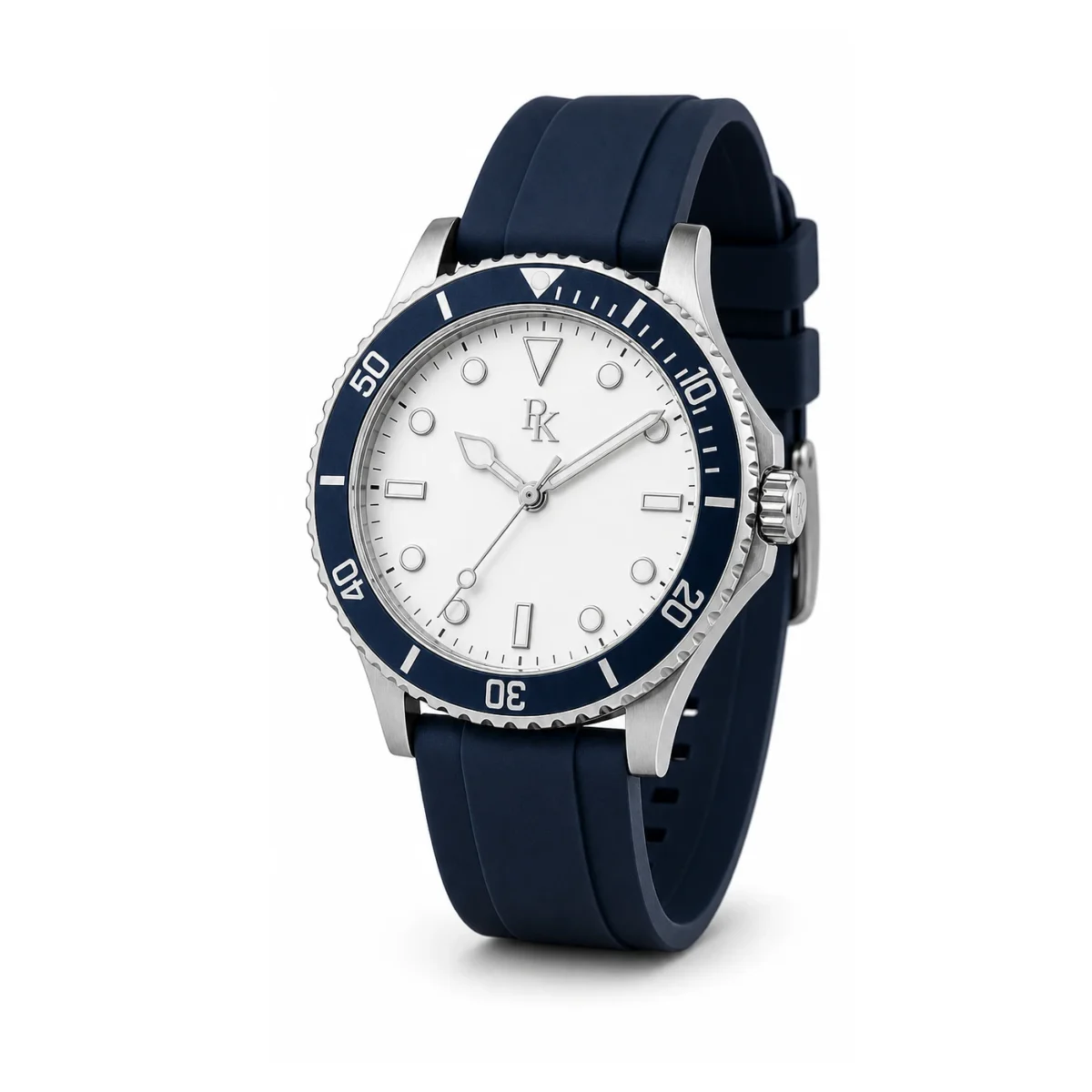 rk-mrn-40-wht-nvy-angle Royal Kinzy Mariner 40mm White Navy Sport Watch - Image 3