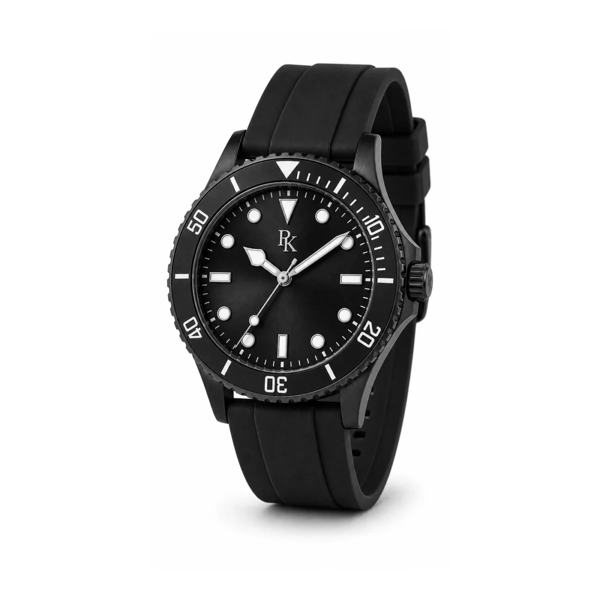 rk-mrn-42-blk-rbr-front Royal Kinzy Mariner 42mm Black Rubber Sport Watch - Image 2